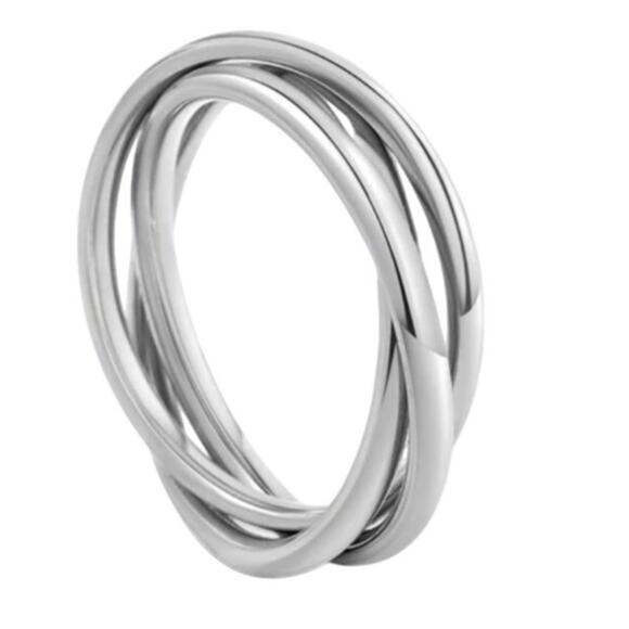 new Mint & Lily silver size 5 Dainty rolling interlocking fidget ring A3 2976 - Picture 1 of 5